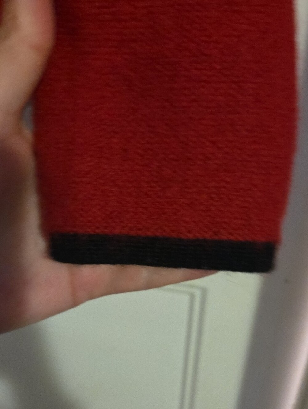 HERMAN GEIST Red Wool Zip-Front Jacket with Black Trim - Picture 5 of 10